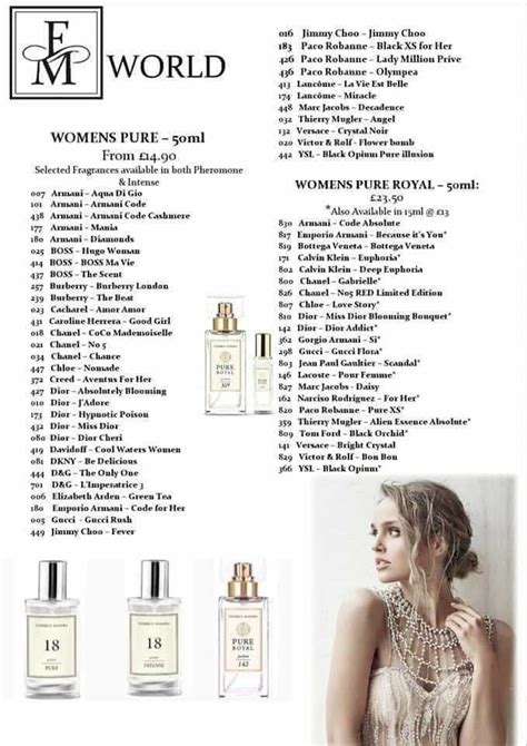 fm perfume list pure royal